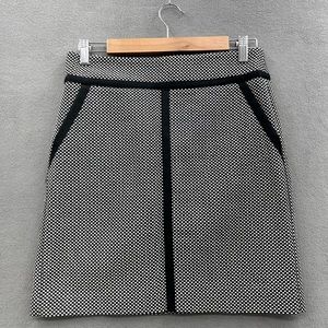 Ann Taylor Loft Size 2 Houndstooth Black And White Mini Skirt Pockets
